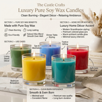 Rainbow Coloured Wax Candle | Tall Clear Glass | 30Hr Burn | 5 Vivid Shades — Castle Crafts