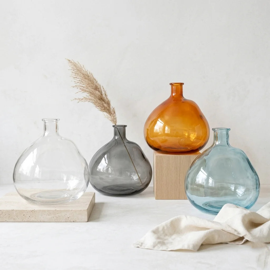 Nordic Globe Balloon Glass Vase — Hand-Blown Glass from Firozabad, India | Floral Arrangements & Home Styling