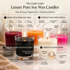 Large Bold Coloured Wax Candle | Clear Glass | 46Hr Burn | 5 Rich Shades — Castle Crafts