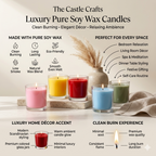 Large Fresh Coloured Wax Candle | Clear Glass | 46Hr Burn | 5 Vibrant Shades — Castle Crafts