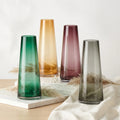 Tapering Cone Tall Glass Vase — Hand-Blown Glass from Firozabad, India | Statement Floral & Luxury Home Décor