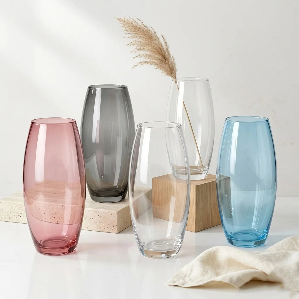 Dewdrop Pebble Oval Glass Vase — Hand-Blown Glass from Firozabad, India | Floral Arrangements & Home Styling