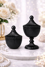 Ribbed Decorative Candy Jar | 2 Sizes x 6 Colours — Castle Crafts