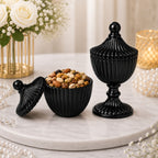 Ribbed Decorative Candy Jar | 2 Sizes x 6 Colours — Castle Crafts