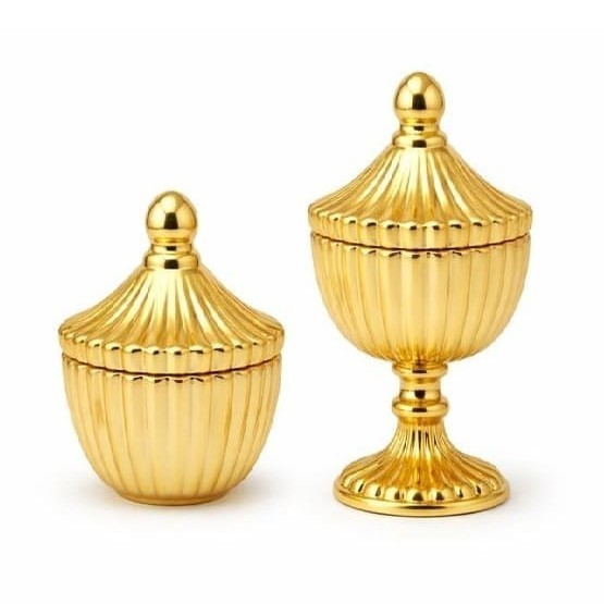 Ribbed Decorative Candy Jar | 2 Sizes x 6 Colours — Castle Crafts