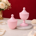 Ribbed Decorative Candy Jar | 2 Sizes x 6 Colours — Castle Crafts