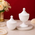 Ribbed Decorative Candy Jar | 2 Sizes x 6 Colours — Castle Crafts