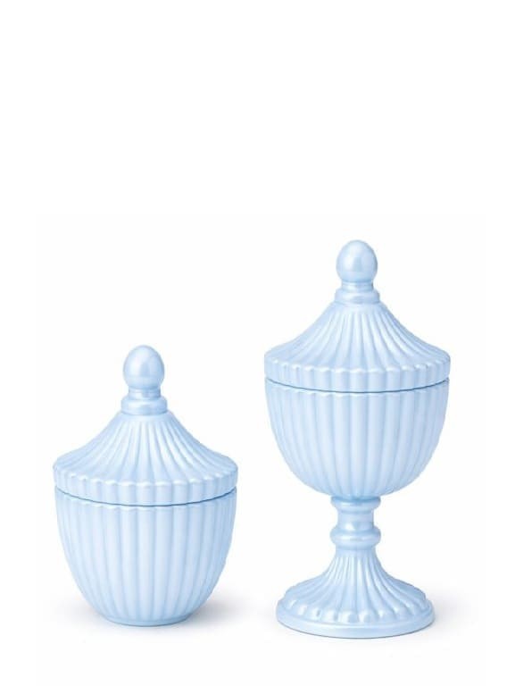 Ribbed Decorative Candy Jar | 2 Sizes x 6 Colours — Castle Crafts