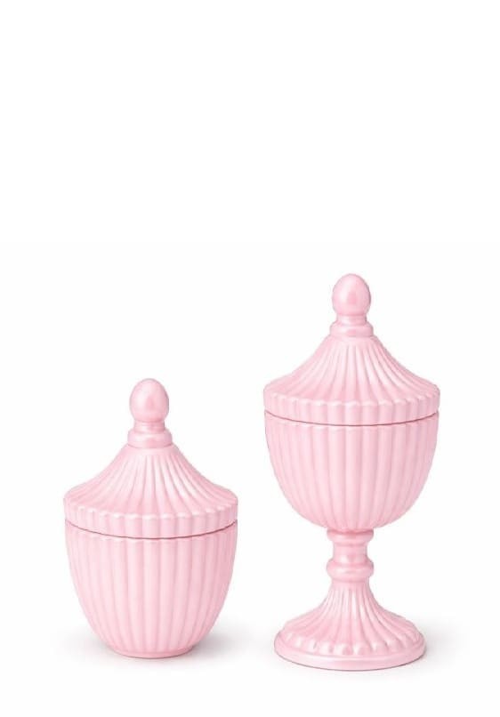 Ribbed Decorative Candy Jar | 2 Sizes x 6 Colours — Castle Crafts