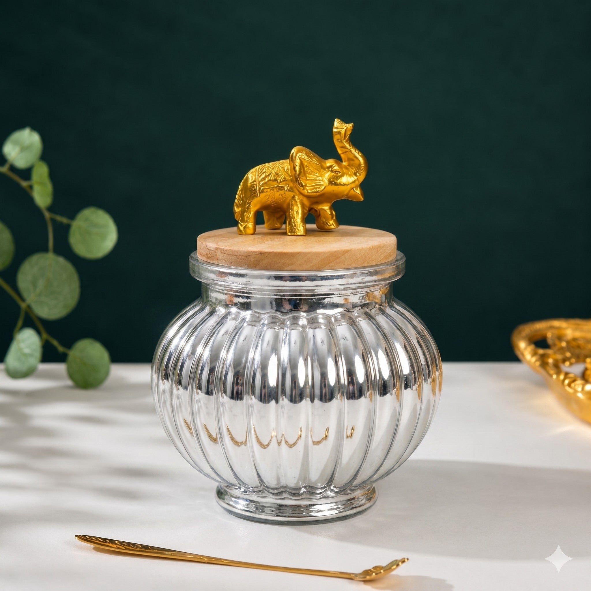 Mercury Matki Jar | Elephant Lid | 2 Colors — Castle Crafts