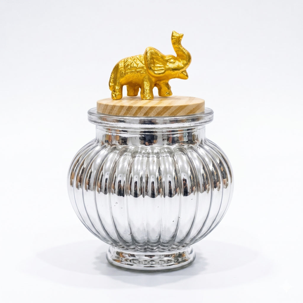 Mercury Matki Jar | Elephant Lid | 2 Colors — Castle Crafts