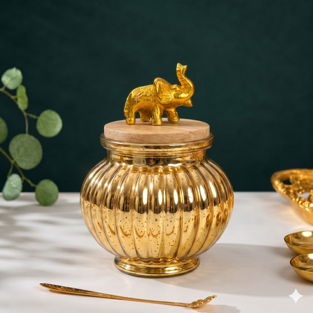 Mercury Matki Jar | Elephant Lid | 2 Colors — Castle Crafts