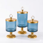 Glass Pedestal Jar | Crystal Ball Lid | 3 Sizes — Castle Crafts