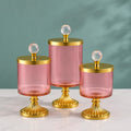Glass Pedestal Jar | Crystal Ball Lid | 3 Sizes — Castle Crafts