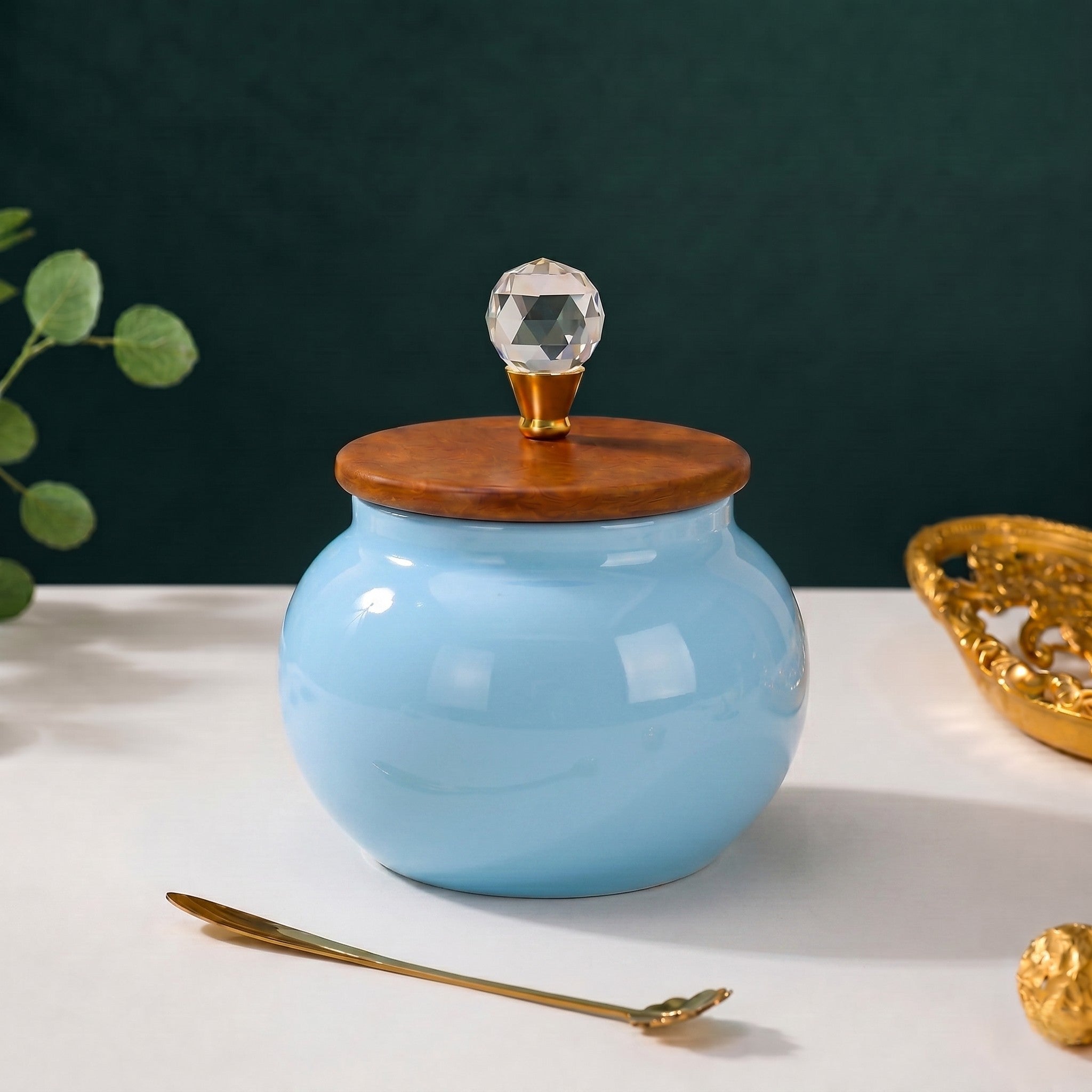 Roly-Poly Ceramic Jar | Crystal Ball Lid — Castle Crafts