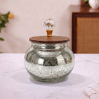 Mercury Glass Roly-Poly Jar | Crystal Lid — Castle Crafts