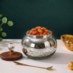 Mercury Glass Roly-Poly Jar | Crystal Lid — Castle Crafts