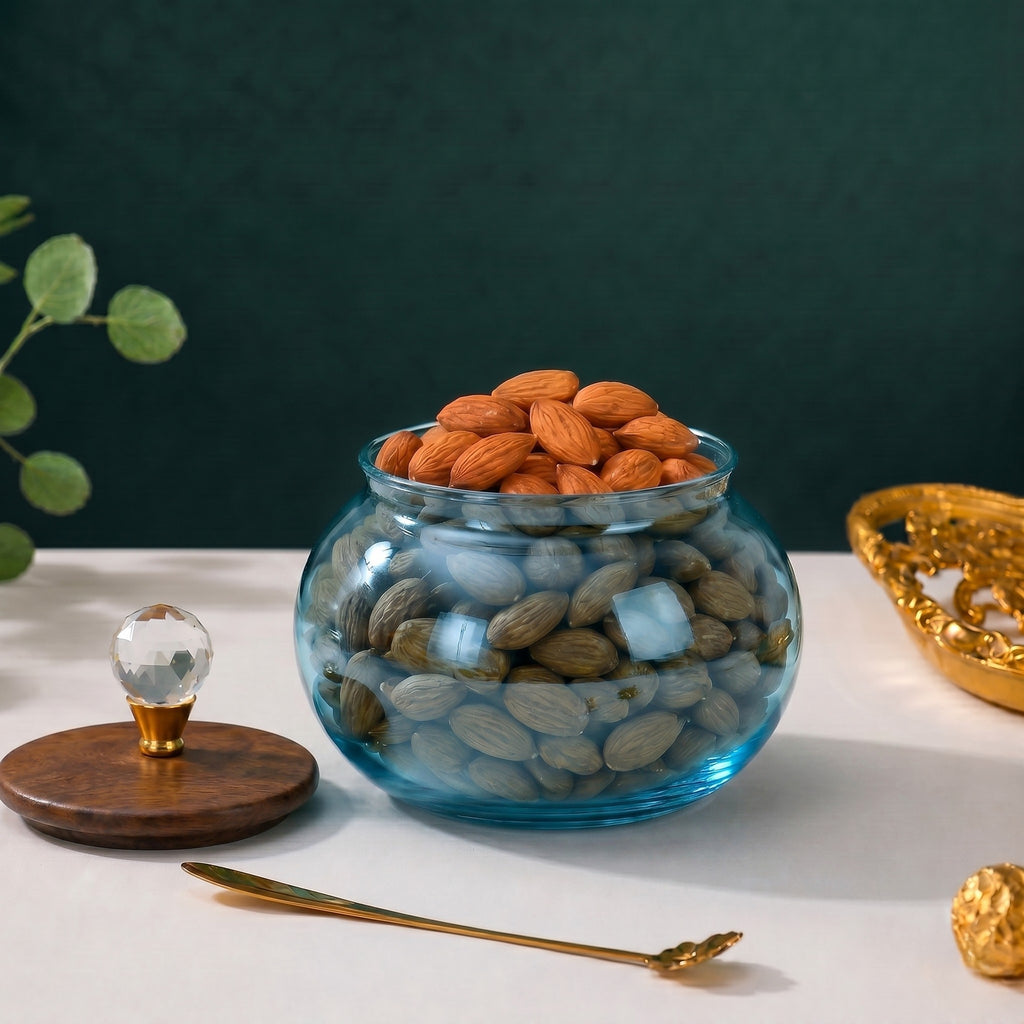 Transparent Roly-Poly Glass Jar | Crystal Lid — Castle Crafts