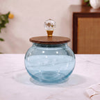 Transparent Roly-Poly Glass Jar | Crystal Lid — Castle Crafts