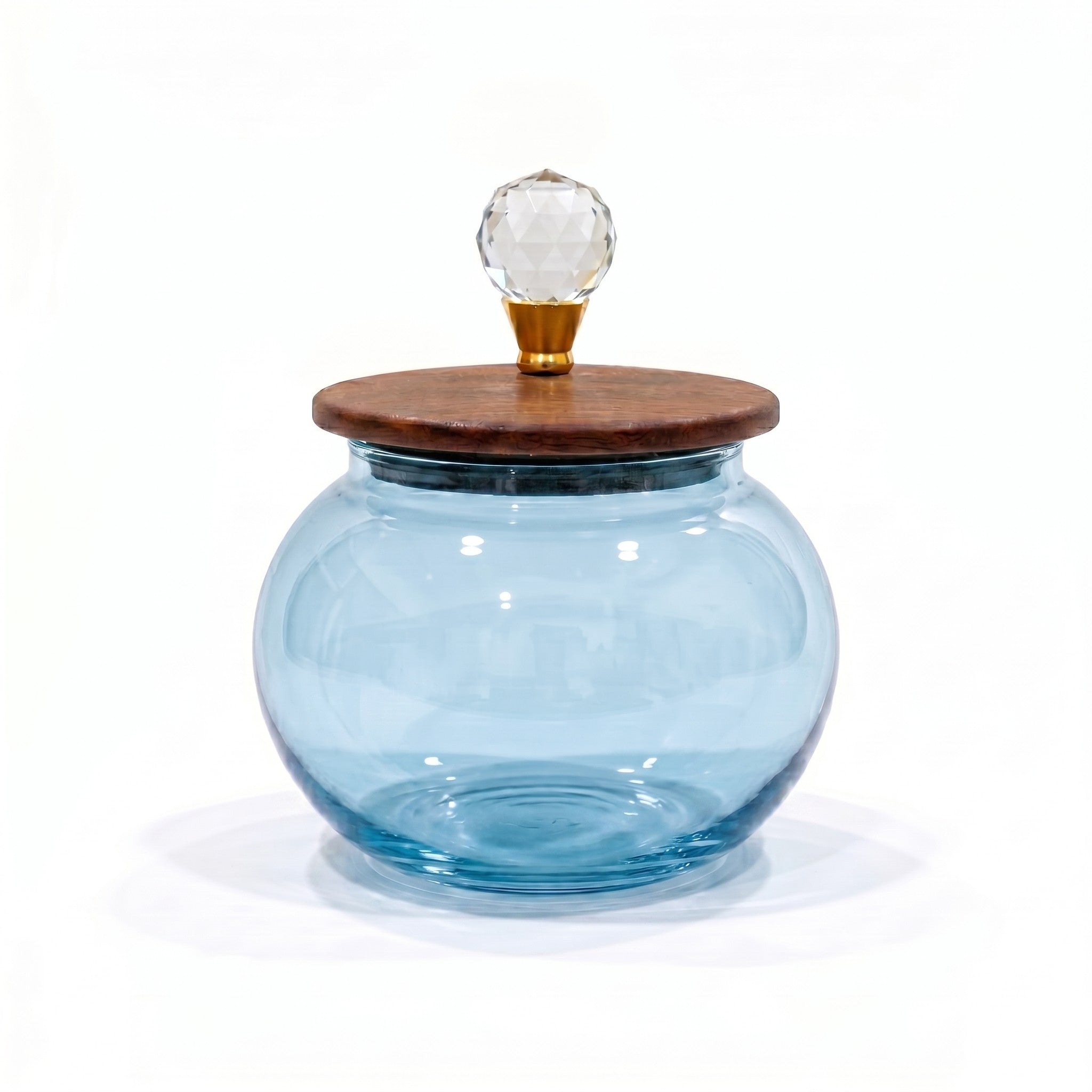 Transparent Roly-Poly Glass Jar | Crystal Lid — Castle Crafts