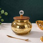 Mercury Glass Roly-Poly Jar | Crystal Lid — Castle Crafts
