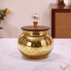 Mercury Glass Roly-Poly Jar | Crystal Lid — Castle Crafts