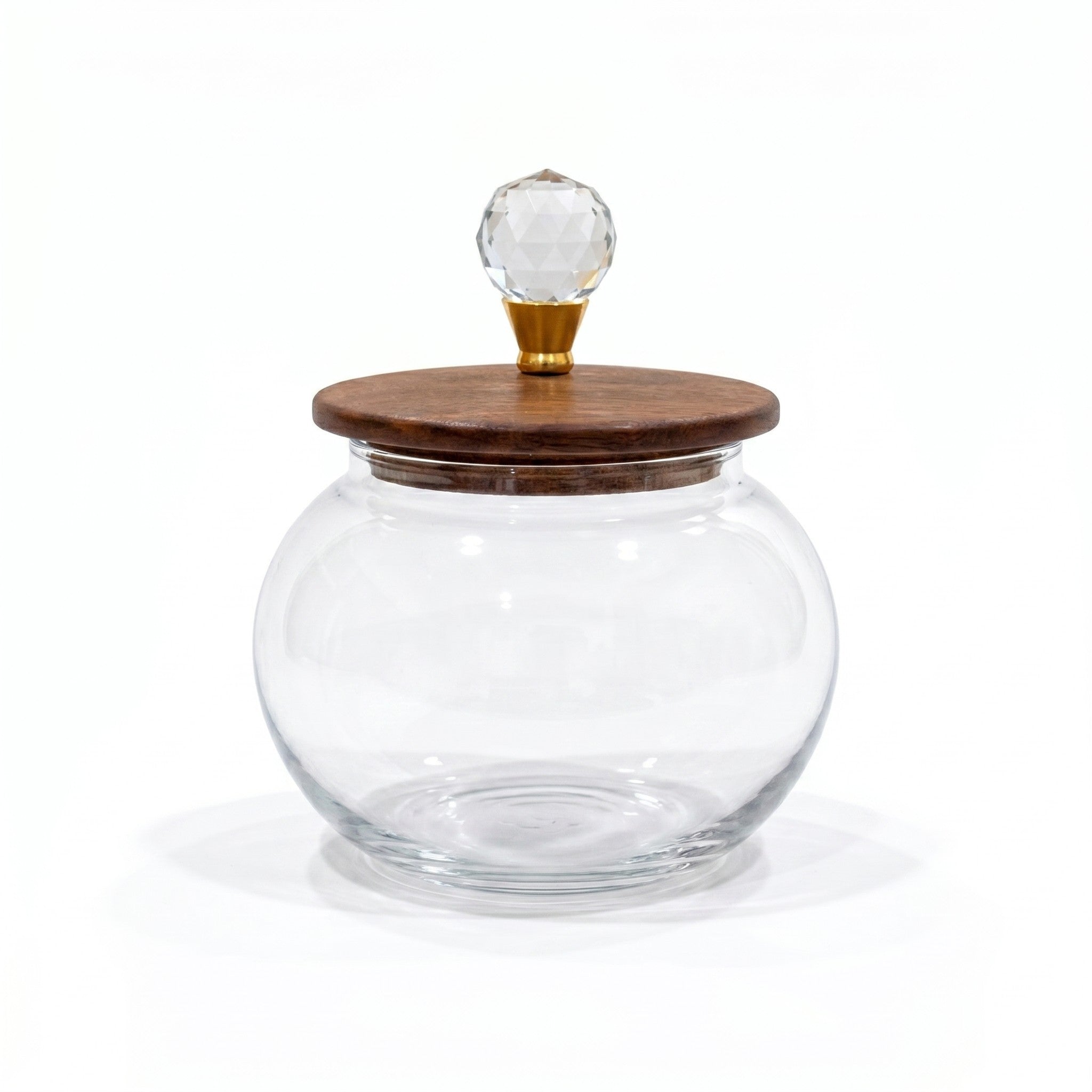 Transparent Roly-Poly Glass Jar | Crystal Lid — Castle Crafts