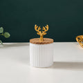 Ribbed Jar | Stag Lid | Glass & Ceramic — Castle Crafts