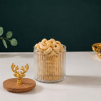 Ribbed Jar | Stag Lid | Glass & Ceramic — Castle Crafts