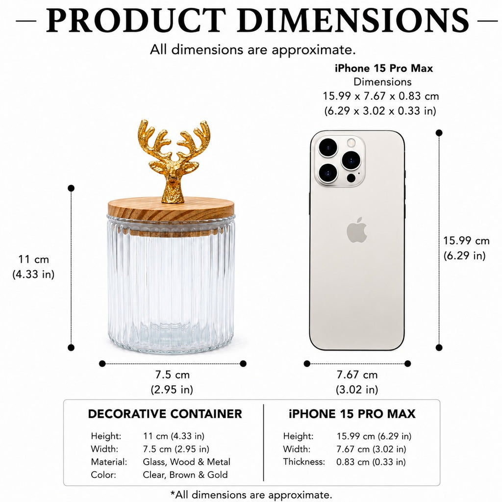 Ribbed Jar | Stag Lid | Glass & Ceramic — Castle Crafts