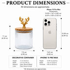 Ribbed Jar | Stag Lid | Glass & Ceramic — Castle Crafts