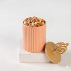 Ribbed Ceramic Jar | Filigree Lid | 3 Sizes — Castle Crafts