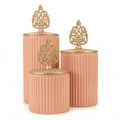 Ribbed Ceramic Jar | Filigree Lid | 3 Sizes — Castle Crafts