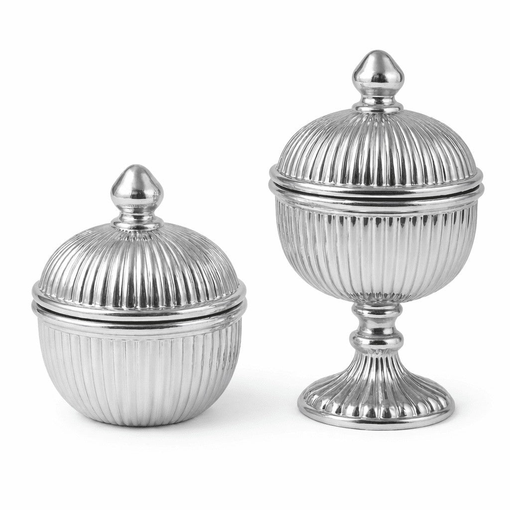 Ribbed Salai Jar | Gold & Silver | 2 Sizes — Castle Crafts