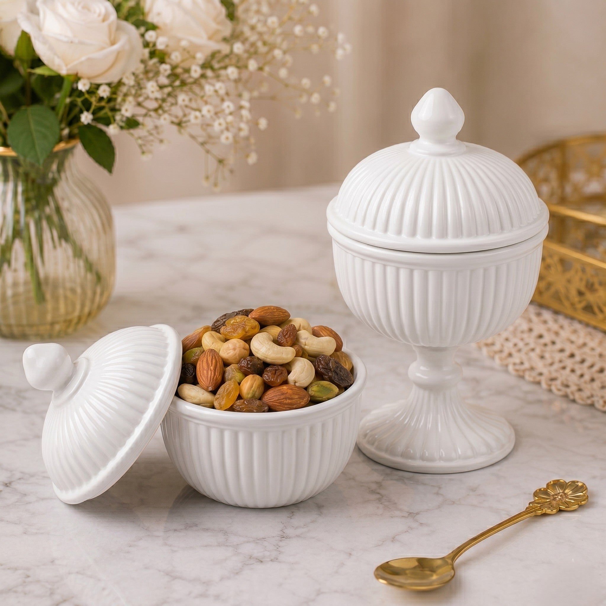 Ribbed Salai Jar | 4 Colors & 2 Sizes — Castle Crafts