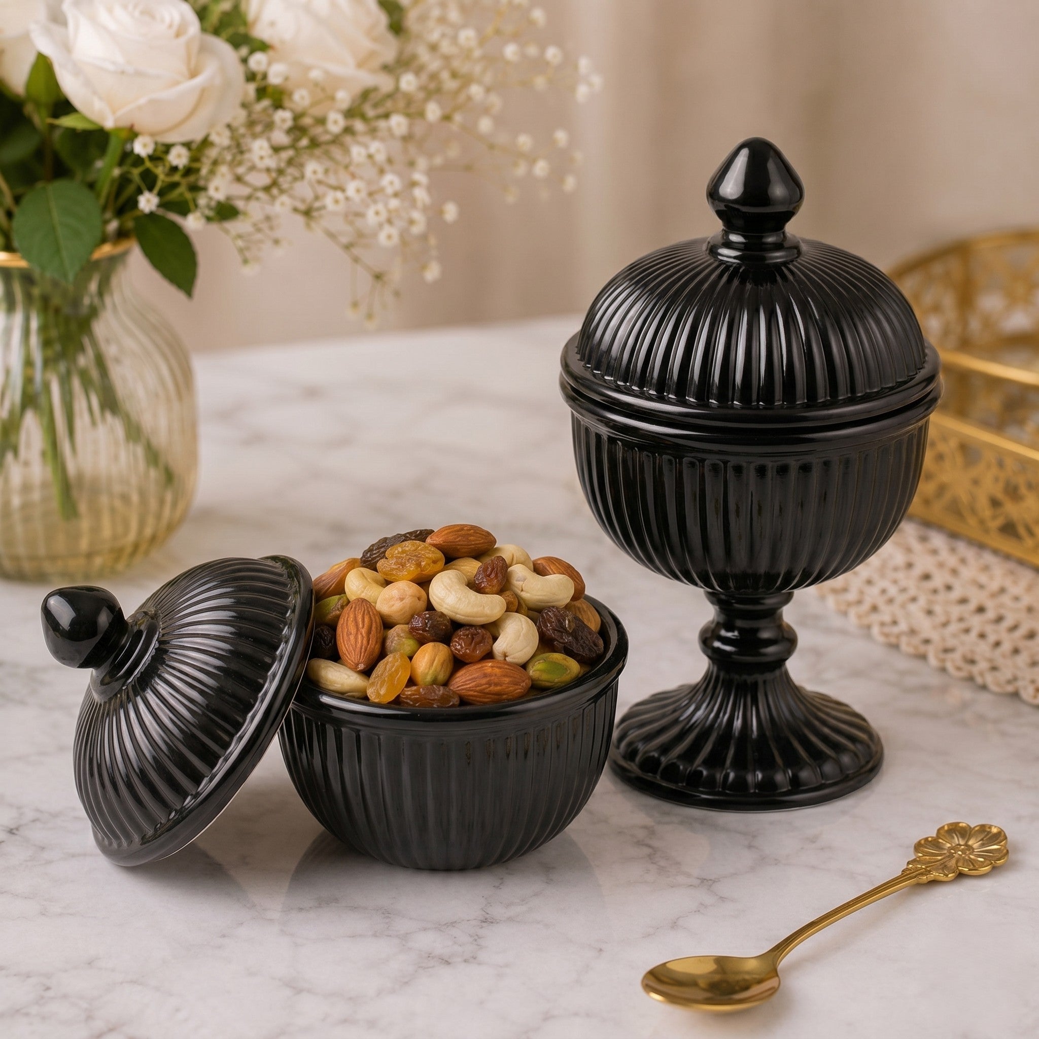 Ribbed Salai Jar | 4 Colors & 2 Sizes — Castle Crafts