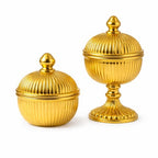 Ribbed Salai Jar | Gold & Silver | 2 Sizes — Castle Crafts