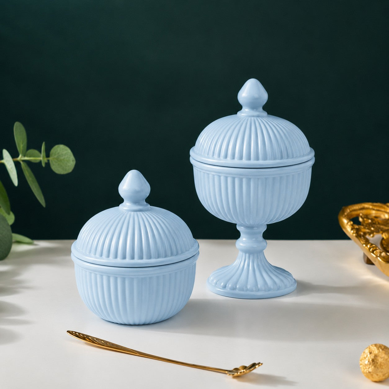 Ribbed Salai Jar | 4 Colors & 2 Sizes — Castle Crafts
