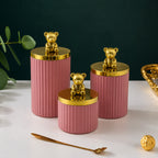 Ribbed Jar | Teddy Bear Lid | 3 Sizes — Castle Crafts