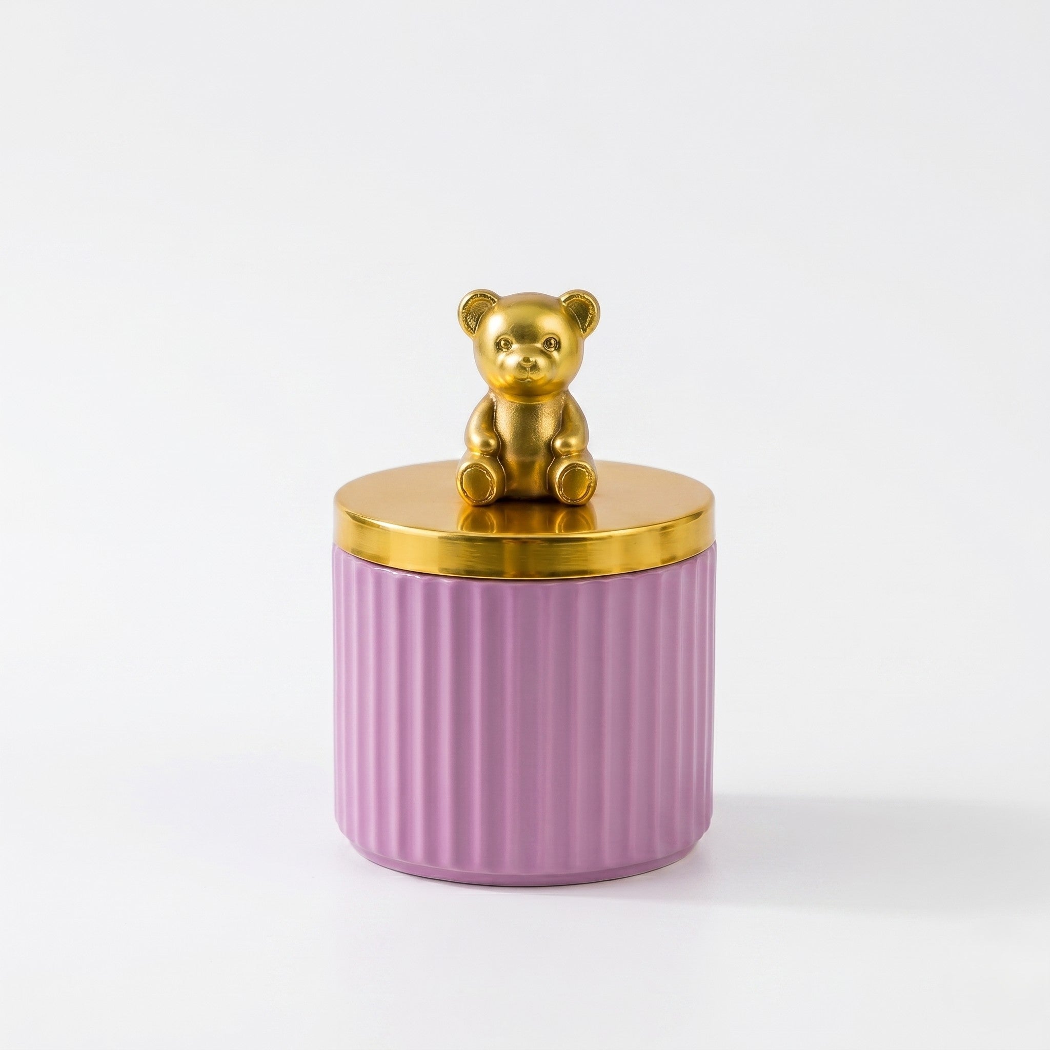Ribbed Jar | Teddy Bear Lid | 3 Sizes — Castle Crafts
