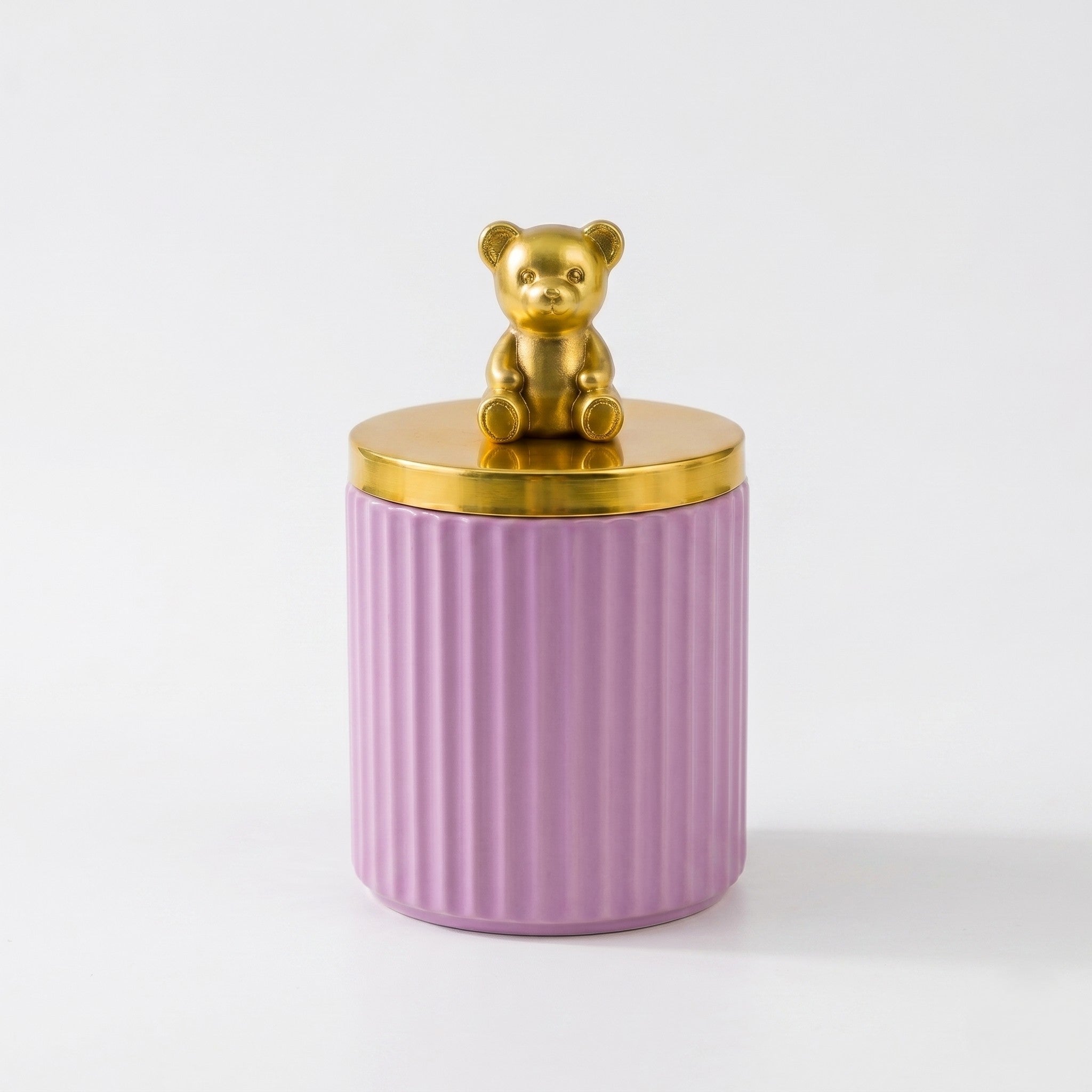 Ribbed Jar | Teddy Bear Lid | 3 Sizes — Castle Crafts