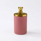 Ribbed Jar | Teddy Bear Lid | 3 Sizes — Castle Crafts