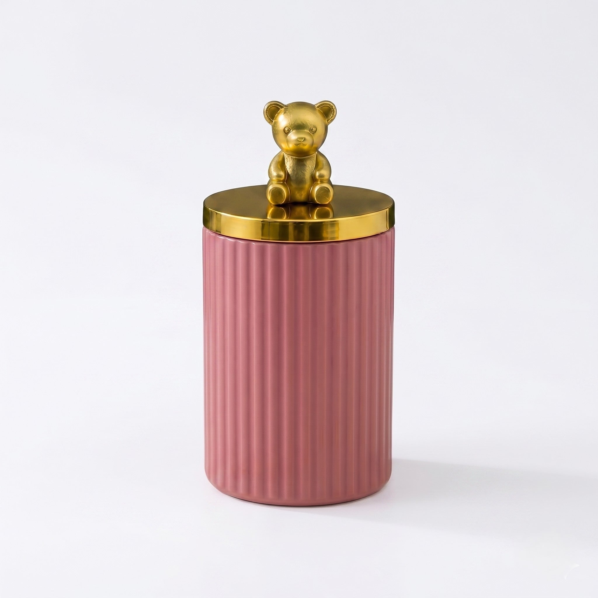 Ribbed Jar | Teddy Bear Lid | 3 Sizes — Castle Crafts
