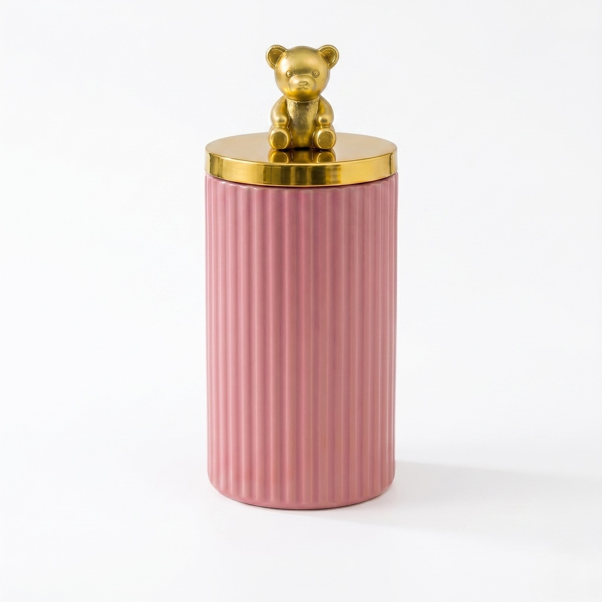 Ribbed Jar | Teddy Bear Lid | 3 Sizes — Castle Crafts