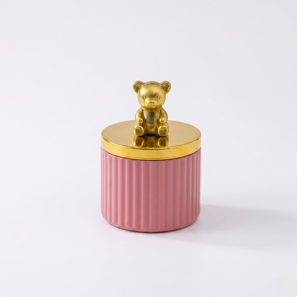 Ribbed Jar | Teddy Bear Lid | 3 Sizes — Castle Crafts