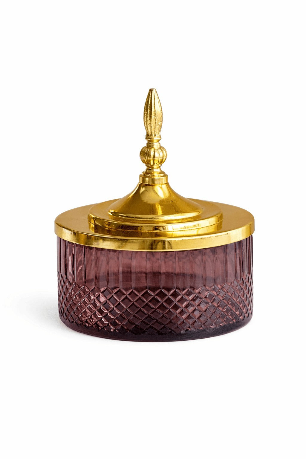 Diamond Cut Purple Glass Jar — Castle Crafts