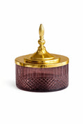 Diamond Cut Purple Glass Jar — Castle Crafts