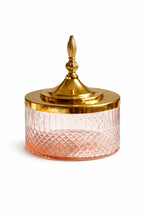 Diamond Cut Pink Glass Jar — Castle Crafts