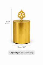 Ribbed Metal Jar | Filigree Lid | 3 Sizes — Castle Crafts