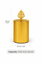 Ribbed Metal Jar | Filigree Lid | 3 Sizes — Castle Crafts